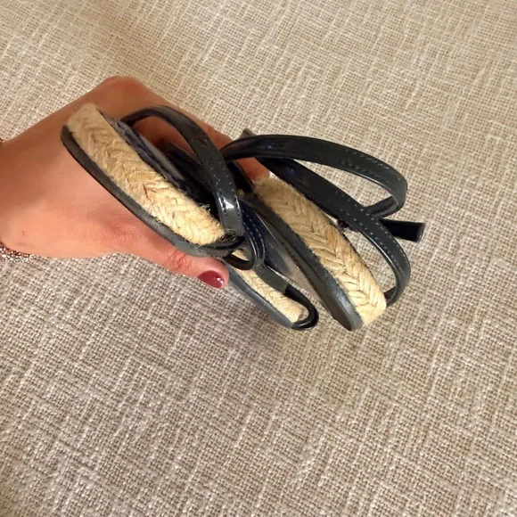 Burberry Blue espadrilles and Black Lace-Up Flat Sandals - Picture 3 of 5